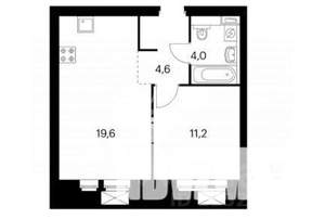 2-к квартира, вторичка, 36м2, 2/25 этаж