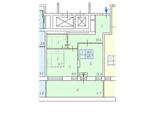 2-к квартира, вторичка, 47м2, 2/22 этаж