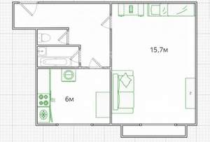 1-к квартира, вторичка, 32м2, 3/5 этаж
