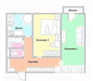 2-к квартира, вторичка, 45м2, 8/9 этаж