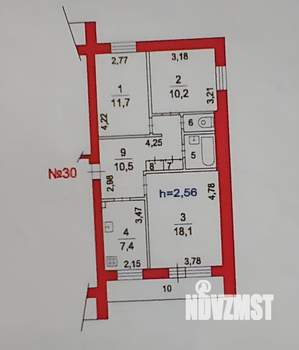 3-к квартира, вторичка, 66м2, 5/9 этаж