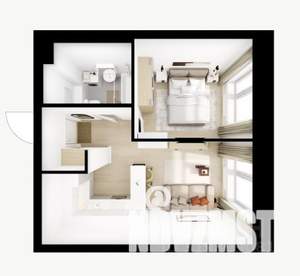 2-к квартира, вторичка, 35м2, 22/25 этаж