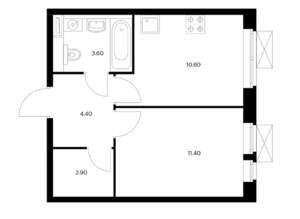 1-к квартира, вторичка, 33м2, 14/25 этаж