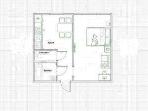 1-к квартира, вторичка, 34м2, 2/4 этаж