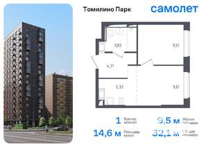 1-к квартира, вторичка, 32м2, 17/17 этаж
