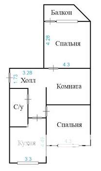 3-к квартира, вторичка, 79м2, 7/16 этаж