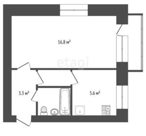 1-к квартира, вторичка, 32м2, 4/9 этаж
