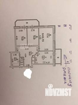 3-к квартира, вторичка, 85м2, 2/19 этаж