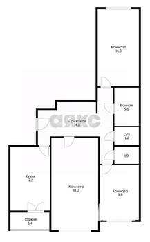 3-к квартира, вторичка, 78м2, 12/24 этаж