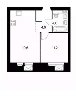 1-к квартира, вторичка, 39м2, 11/25 этаж