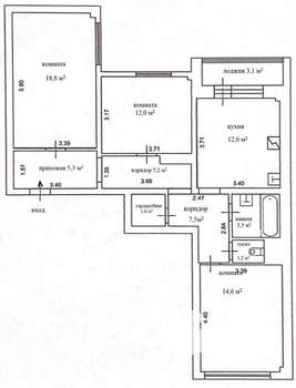 3-к квартира, вторичка, 82м2, 19/20 этаж