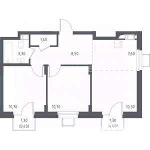 2-к квартира, вторичка, 56м2, 8/17 этаж