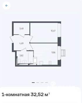 1-к квартира, вторичка, 33м2, 13/17 этаж