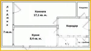 1-к квартира, вторичка, 42м2, 5/9 этаж