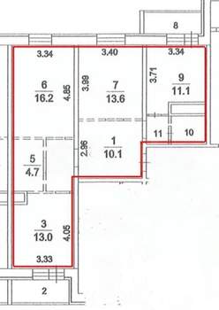 3-к квартира, вторичка, 79м2, 21/22 этаж