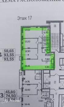 4-к квартира, вторичка, 96м2, 17/22 этаж