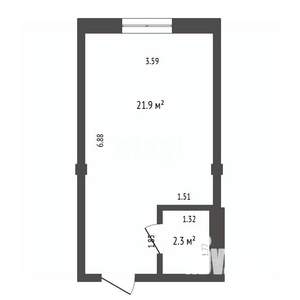 Студия квартира, вторичка, 24м2, 1/3 этаж