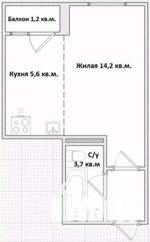 Студия квартира, вторичка, 25м2, 2/5 этаж