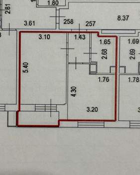 1-к квартира, вторичка, 37м2, 6/17 этаж