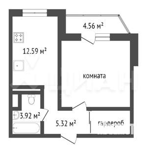 1-к квартира, вторичка, 45м2, 13/17 этаж