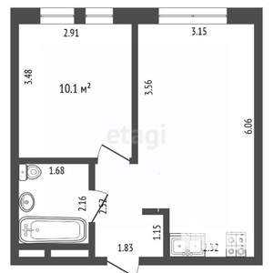 1-к квартира, вторичка, 35м2, 16/25 этаж