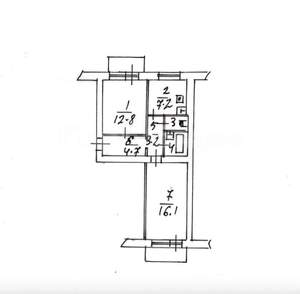 2-к квартира, вторичка, 51м2, 3/4 этаж