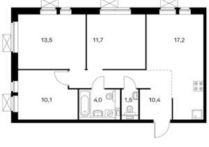 3-к квартира, вторичка, 68м2, 14/25 этаж