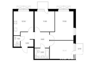 3-к квартира, вторичка, 73м2, 8/24 этаж