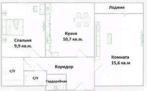 2-к квартира, вторичка, 53м2, 20/25 этаж