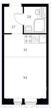 Студия квартира, вторичка, 20м2, 8/25 этаж