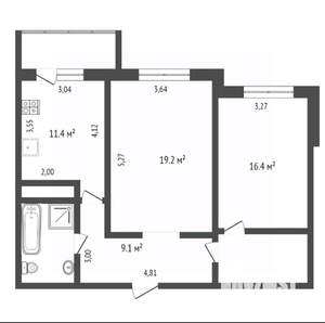 2-к квартира, вторичка, 70м2, 7/18 этаж