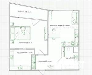 2-к квартира, вторичка, 44м2, 6/24 этаж