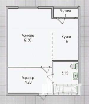 1-к квартира, вторичка, 27м2, 1/3 этаж