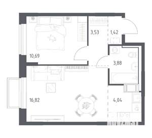 1-к квартира, вторичка, 40м2, 4/17 этаж