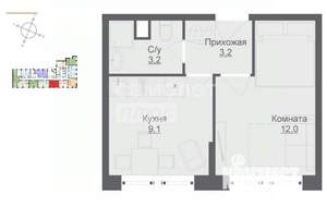 1-к квартира, вторичка, 28м2, 2/17 этаж