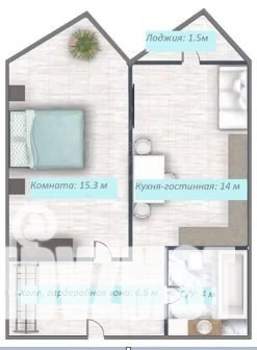 1-к квартира, вторичка, 40м2, 4/25 этаж