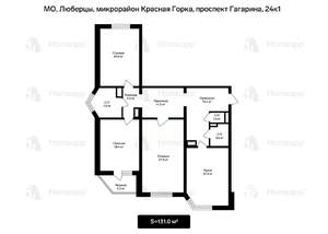 3-к квартира, вторичка, 131м2, 9/25 этаж