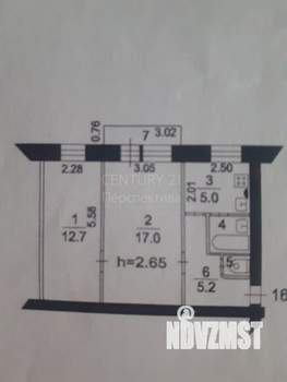 2-к квартира, вторичка, 43м2, 4/5 этаж