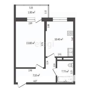 1-к квартира, вторичка, 37м2, 16/17 этаж