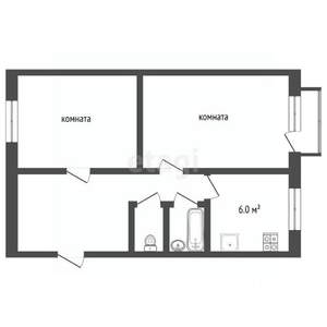 2-к квартира, вторичка, 45м2, 2/5 этаж