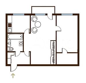 2-к квартира, вторичка, 45м2, 3/4 этаж