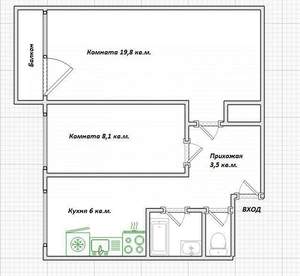 2-к квартира, вторичка, 43м2, 4/5 этаж