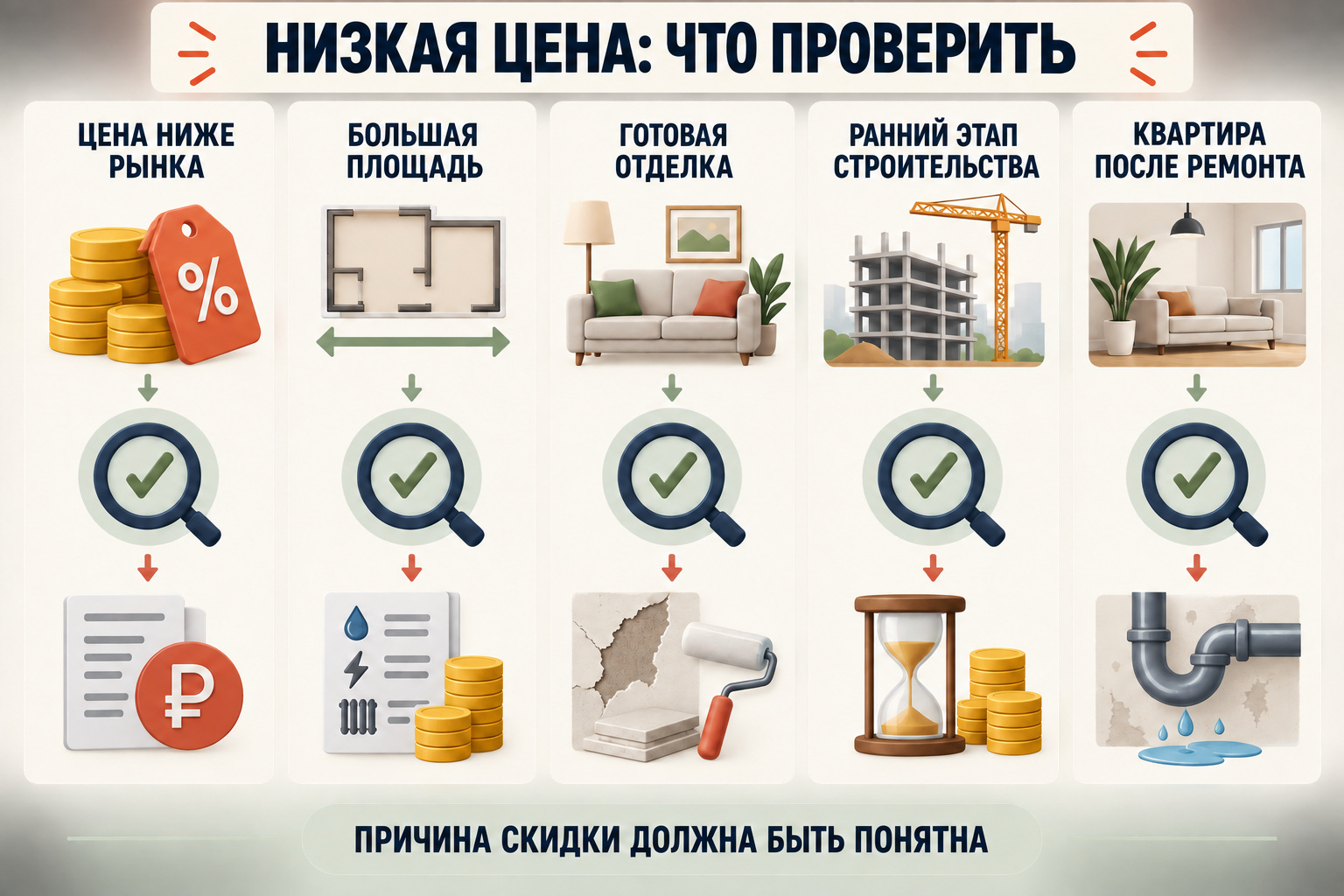 Низкая цена квартиры требует проверки